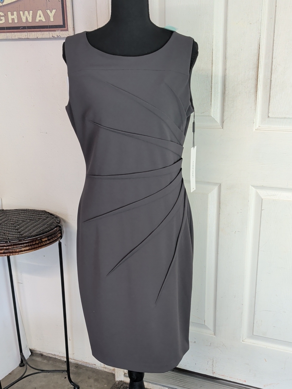 Calvin Klein x Stitch Fix NWT Melodie Sheath Dress Charcoal Gray Size 10